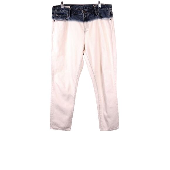 GAP 1969 Girlfriend Jeans in Dip Dye Ivory & Blue Size 31 - Picture 1 of 10